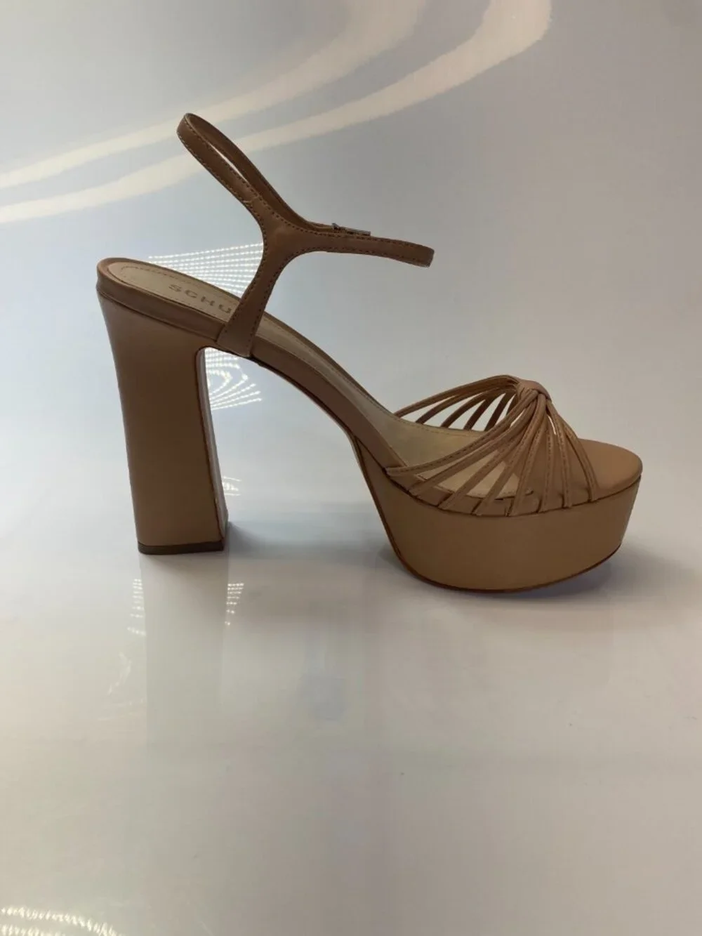 Schutz Women's Beige Tan Platform Strap Yanna Sandal Sz 10.5